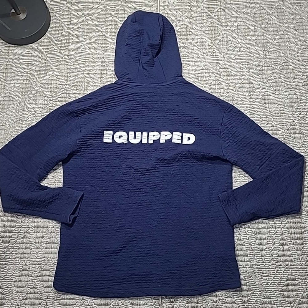 Nike Yoga "Equipped" Dri-FIT Navy Blue Quilted Textured Hoodie Pullover